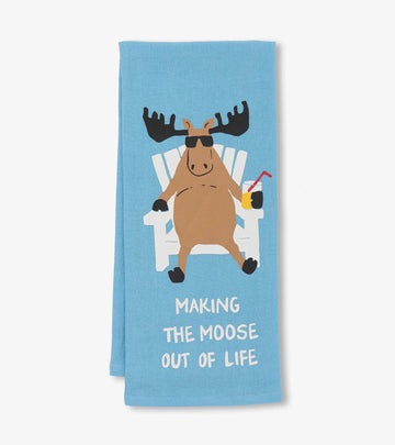 Little Blue House Making The Moose Out Of Life Tea Towel
